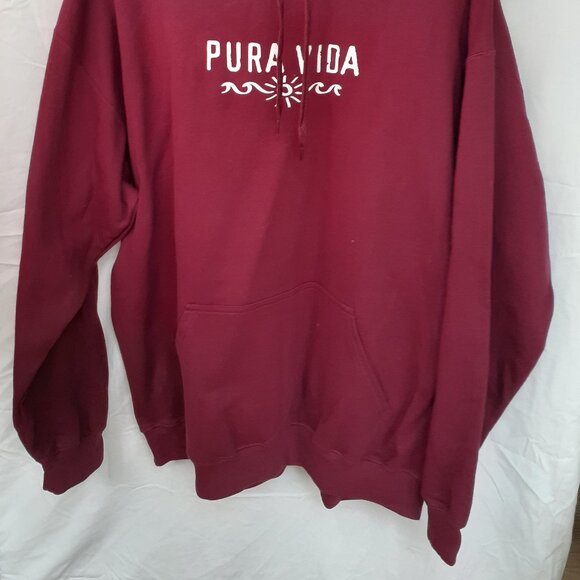 New XL Pura Vida Burgundy Red Pullover Hoodie - Picture 7 of 7